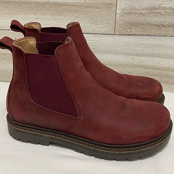 Birkenstock Stalon II Nubuck Leather Boots Burgundy Regular Fit EU 39 US L8 M6 - Picture 3 of 10